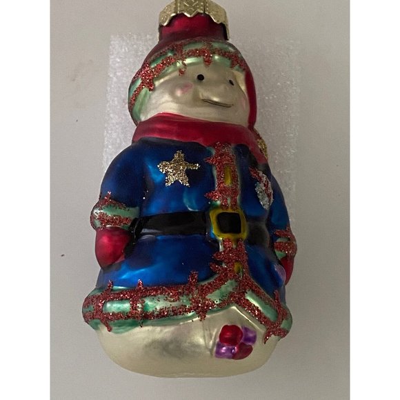 Vintage Painted Ornament Old Blown Glass German Snow Man Figure Like Santa EUC - Picture 4 of 14